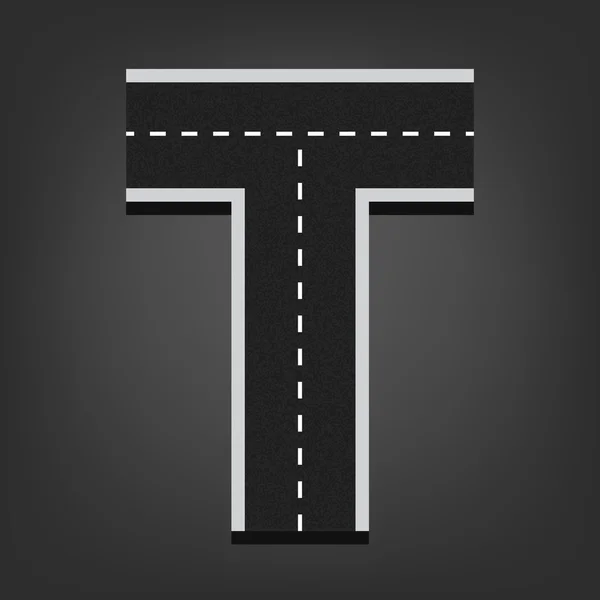 T harfi. Yol yazı tipi