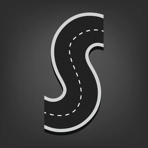 S letter. Road font — Stock Vector