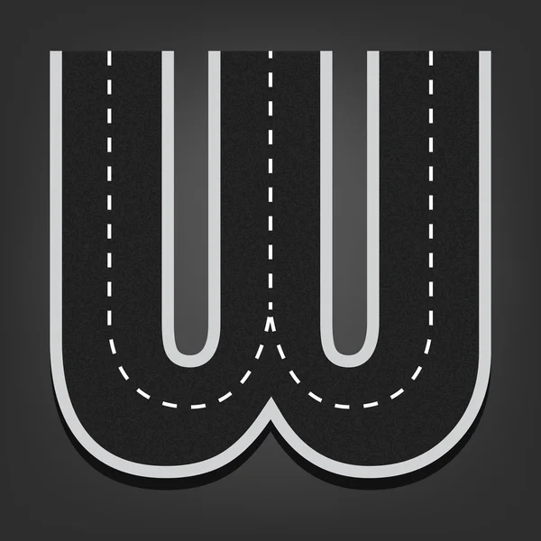 W harfi. Yol yazı tipi