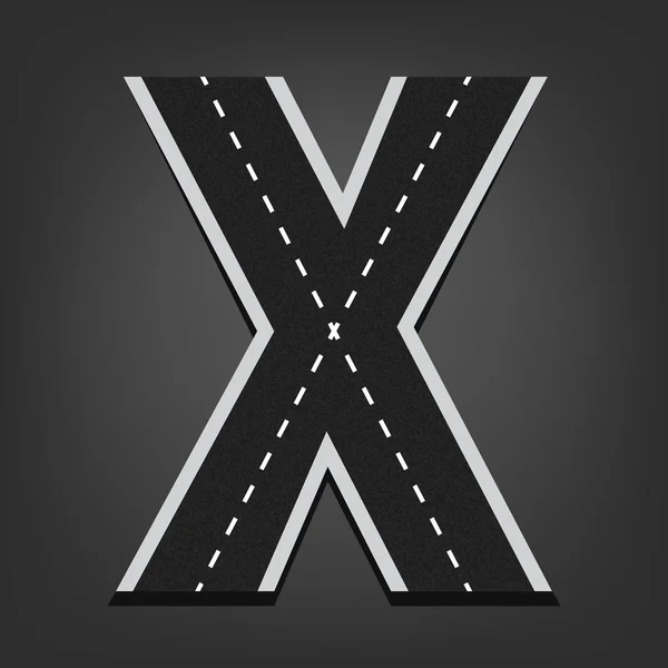 X 信。道路字体 — 图库矢量图片