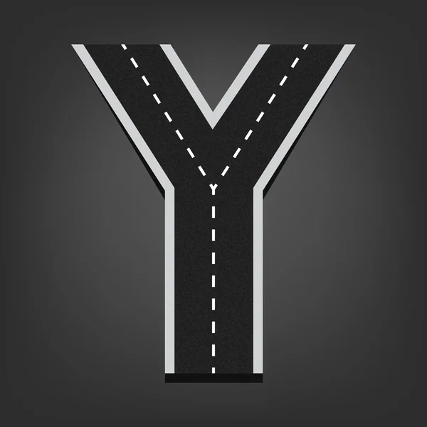 Y harfi. Yol yazı tipi