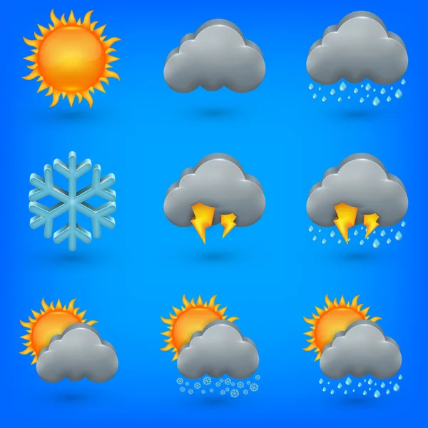 Icone impostate Meteo — Vettoriale Stock