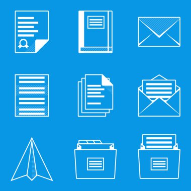 Planı simge seti. Kağıt 2