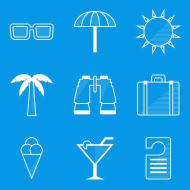 Planı simge seti. Seyahat