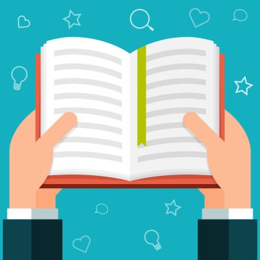 Bir kitap holding düz eller