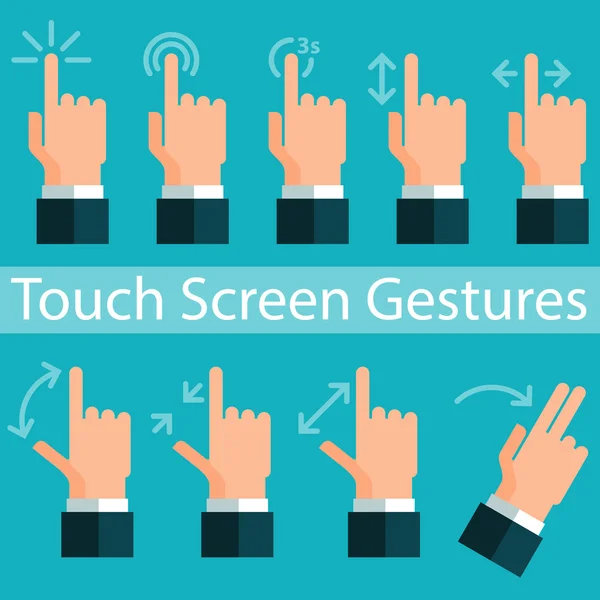 Touch Screen Gestures — Stock Vector