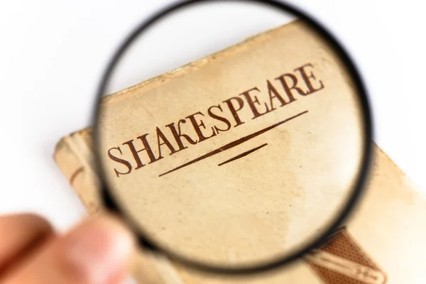 Shakespeare under magnifying glass — Stock Photo, Image