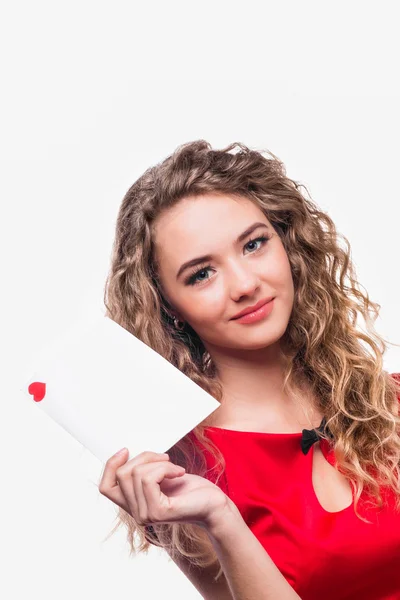 Menina com um envelope — Fotografia de Stock