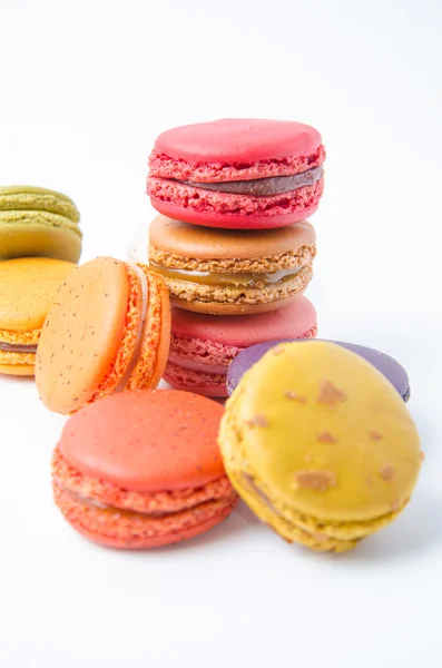 Colorful macaroons on white background — Stock Photo, Image