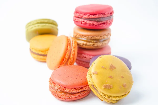 Colorful macaroons on white background — Stock Photo, Image