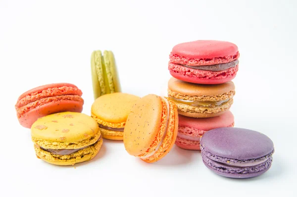 Colorful macaroons on white background — Stock Photo, Image