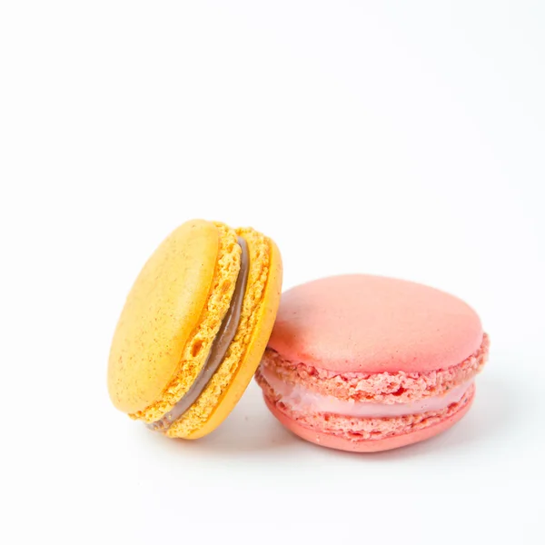 Colorful macaroons on white background — Stock Photo, Image