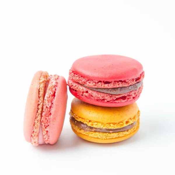 Colorful macaroons on white background — Stock Photo, Image