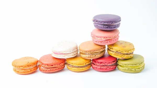 Colorful macaroons on white background — Stock Photo, Image