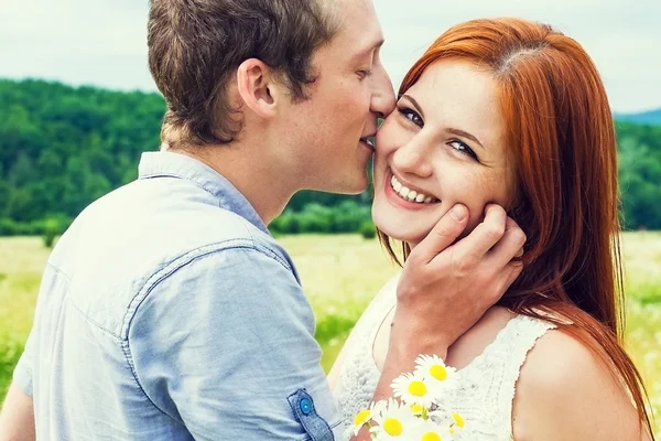 Portrait of young beautiful couple in love. — Stock Photo, Image