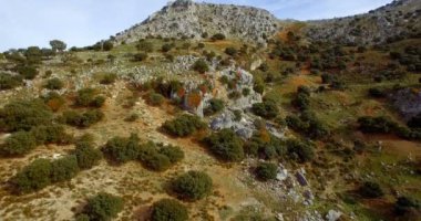 4 k anteni, uçuş boyunca dağlar ve zeytin plantasyonları, Endülüs, İspanya