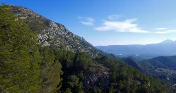 4k επιτόπιων δειγματοληπτικών, πτήση πάνω από ένα μεγαλειώδες τοπίο της Ανδαλουσίας με μεγάλη γωνία προβολής, Ισπανία — Αρχείο Βίντεο