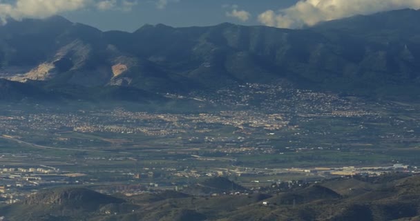 4k, dlouhé Pan v pohledu Monte Malaga, Andalusie — Stock video