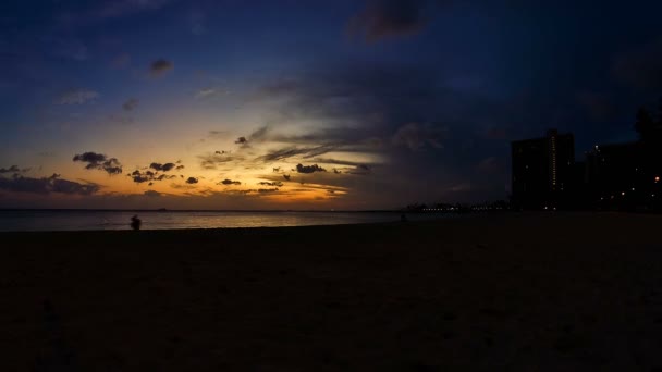 4K Timelapse, Waikiki Beach Sunset, Oahu, Hawaii — Stock Video