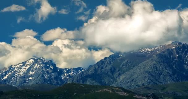 4k, upływ czasu, pasmo górskie w Urtaca, Corsica — Wideo stockowe