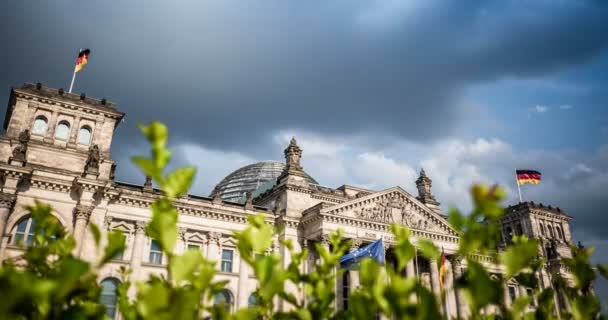 4k, tid förflutit, riksdagshuset, Berlin — Stockvideo