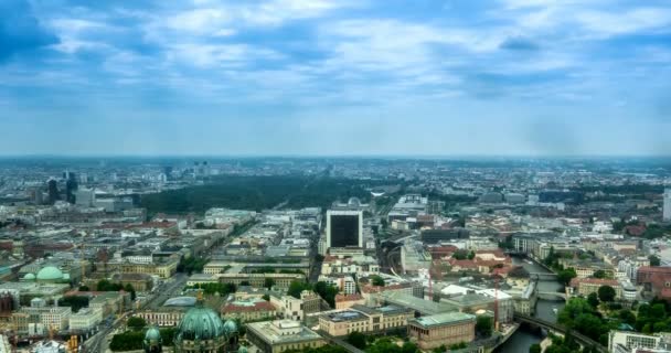 4K, temporisation, vue de la tour de télévision de Berlin, Berlin — Video