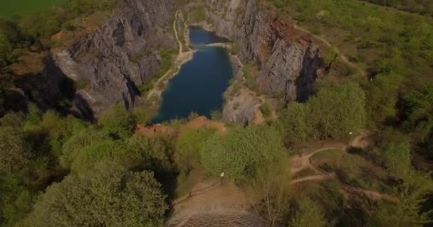 4K Aerial, Gorge Lom Velka Amerika, Czech Republic — Stock Video