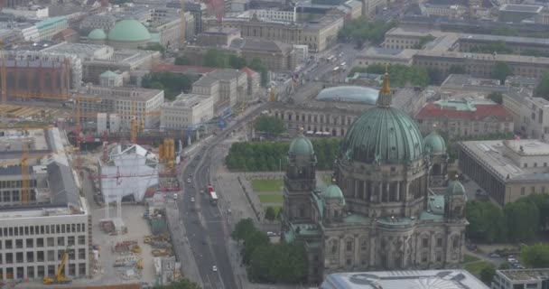 4K, Вид с берлинской телебашни, Берлинский купол — стоковое видео
