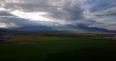 4 k hava, düz alan manzaralı yüksek Tatra Dağları, Slovakya