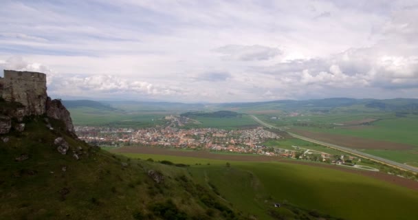 4K Aerial, Древний замок, Спиский град в Словакии — стоковое видео