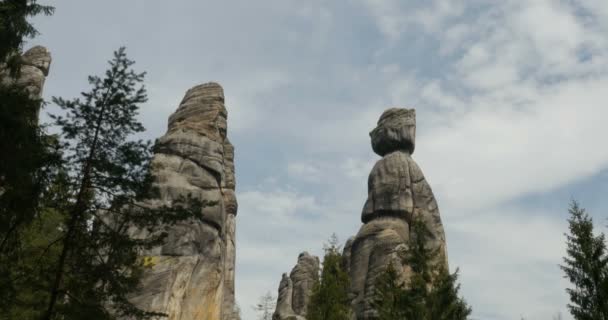 4K, Dolni Adrspach-Teplice Rocks, Czech Republic — Stock Video