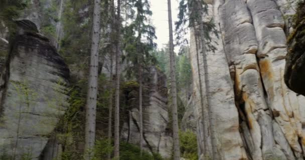 4k, Dolni Adrspach-Teplice Rocks, Cseh Köztársaság — Stock videók