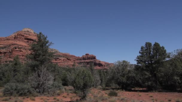 Rote Felsen an Seite Quellen Wüste, arizona, USA — Stockvideo