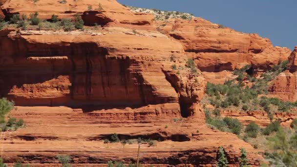 Rode rotsen op pagina Springs Desert, Arizona, Verenigde Staten — Stockvideo