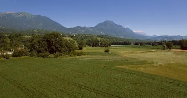 4K Aerial, Voando em torno de Aera Mont De La Coche, França - versão graduada — Vídeo de Stock
