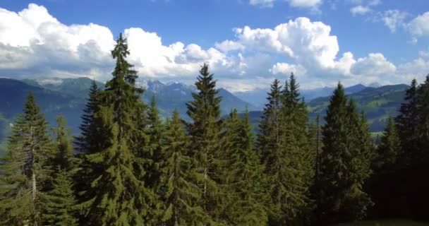 4 k anteny, latający w Jaunpass, Szwajcaria - wersja stopniem — Wideo stockowe