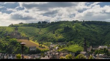 Timelapse, cochem castle, mosel alan, Almanya