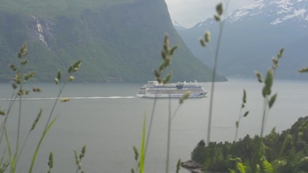 Crucero en fiordo, Noruega — Vídeo de stock