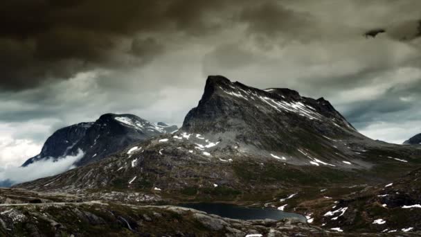 Épique et dramatique laps de temps plein de la région de Norvège — Video