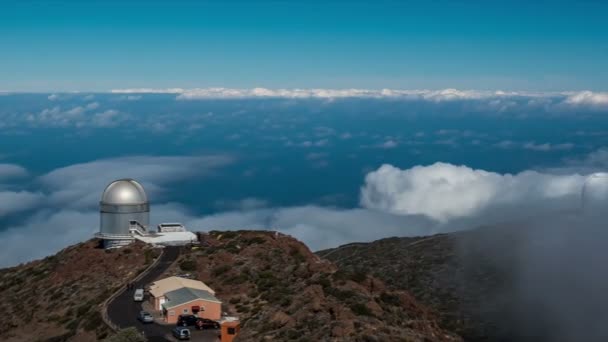 FullHD tijd komen te vervallen, La Palma, observatoria — Stockvideo