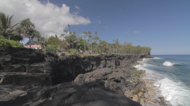Linii brzegowej, Ile de la Reunion — Wideo stockowe