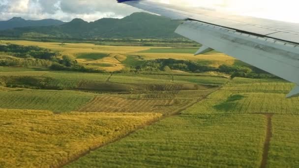 Vlucht benadering boven Ile De La Reunion — Stockvideo