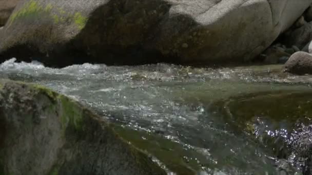 Abstrakte Nahaufnahme fließenden und plätschernden Wassers — Stockvideo