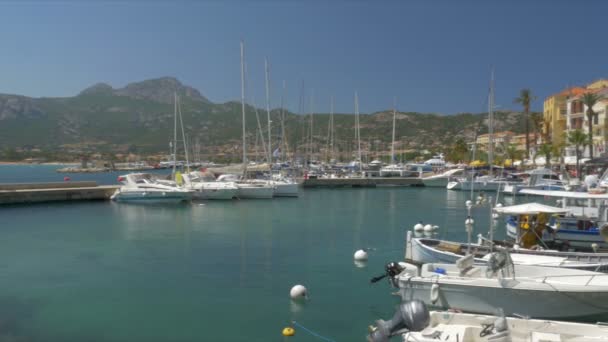 Calvi Harbor, Promenade, Corsica — Stockvideo