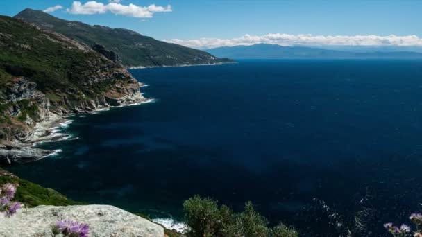 Timelapse, Nonza Kıyı Hattı, Korsika — Stok video