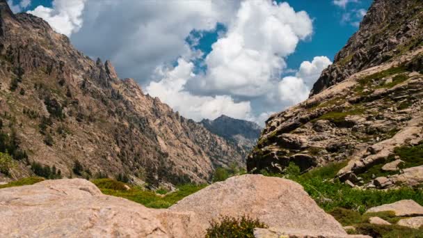 Timelapse, Restonica Valley, Korsika — Stockvideo