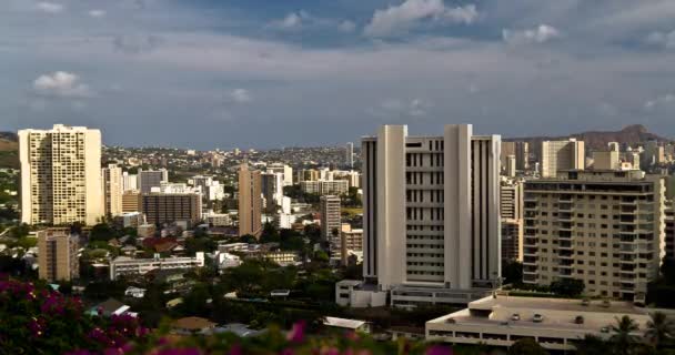 4 k panoramę timelapse z Honolulu, Oahu na Hawajach — Wideo stockowe