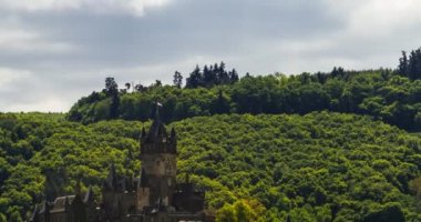 4 k Timelapse, Cochem Castle, Mosel alan, Almanya