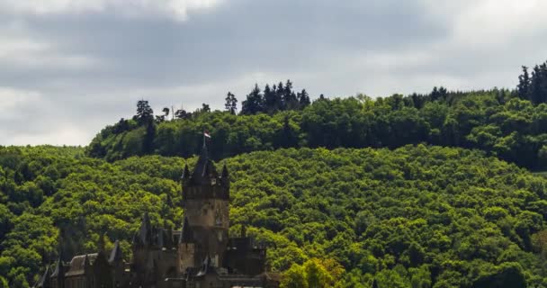 4k Zeitraffer, Cochem Burg, Moselgebiet, Deutschland — Stockvideo