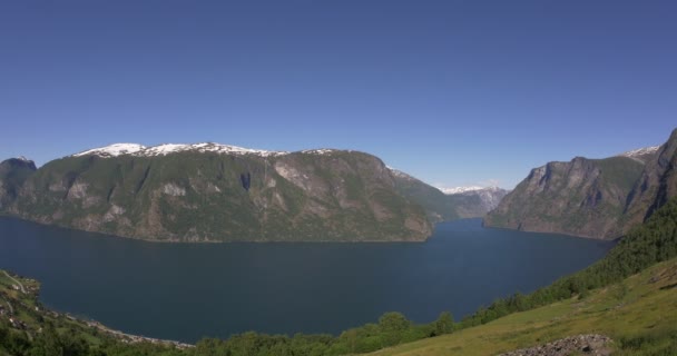 4K, Norvegia, Veduta epica su un fiordo — Video Stock